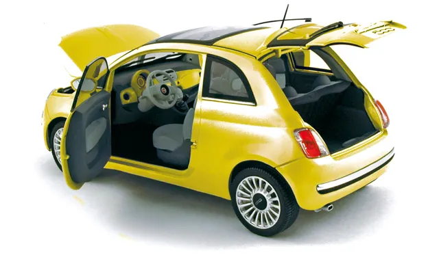 norev-fiat-500-lounge-2007-yellow-1-18-modellino-die-cast image 1