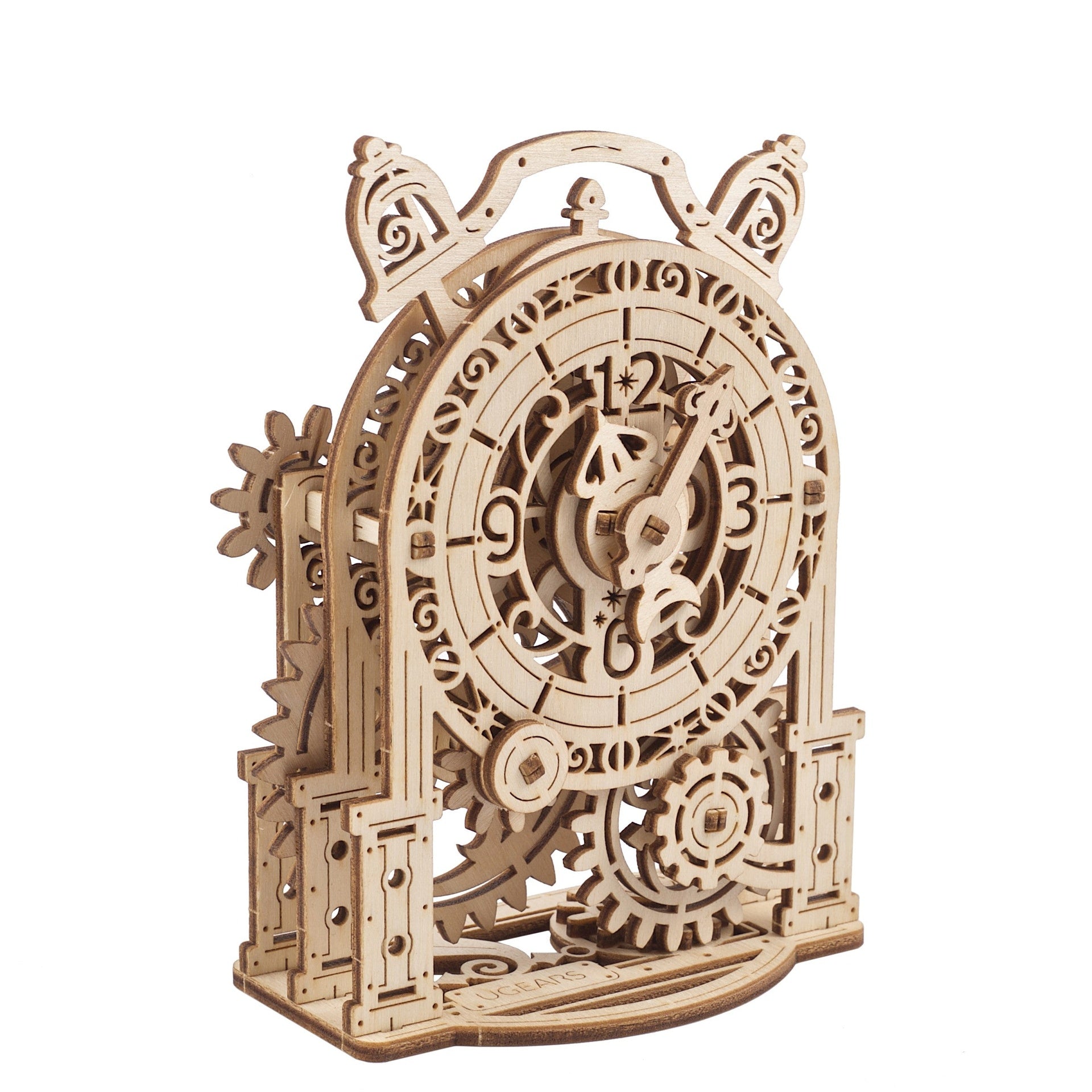 ugears-vintage-alarm-clock-modello-meccanico-sveglia-vintage-in-legno image 3