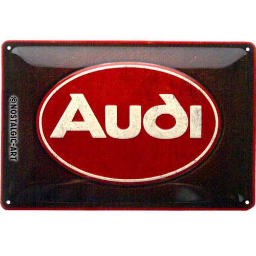 nostalgic-art-audi-logo-red-shine-targa-in-metallo-20x30-cm image 1