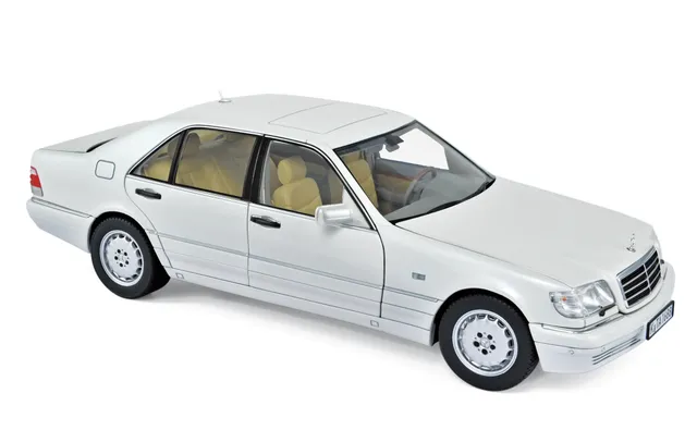 norev-mercedes-benz-s320-1997-bianco-metallizzato-1-18-modellino-youngtimer image 1