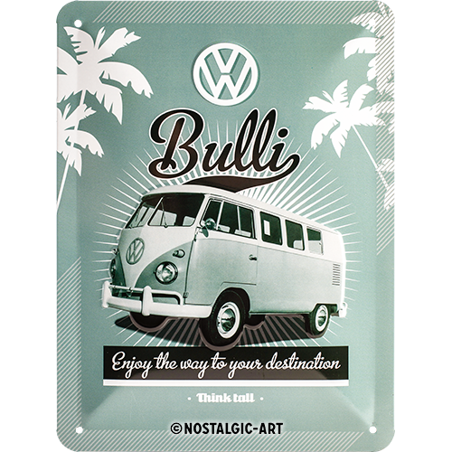 nostalgic-art-vw-retro-bulli-targa-in-metallo-15x20-cm-2 image 1