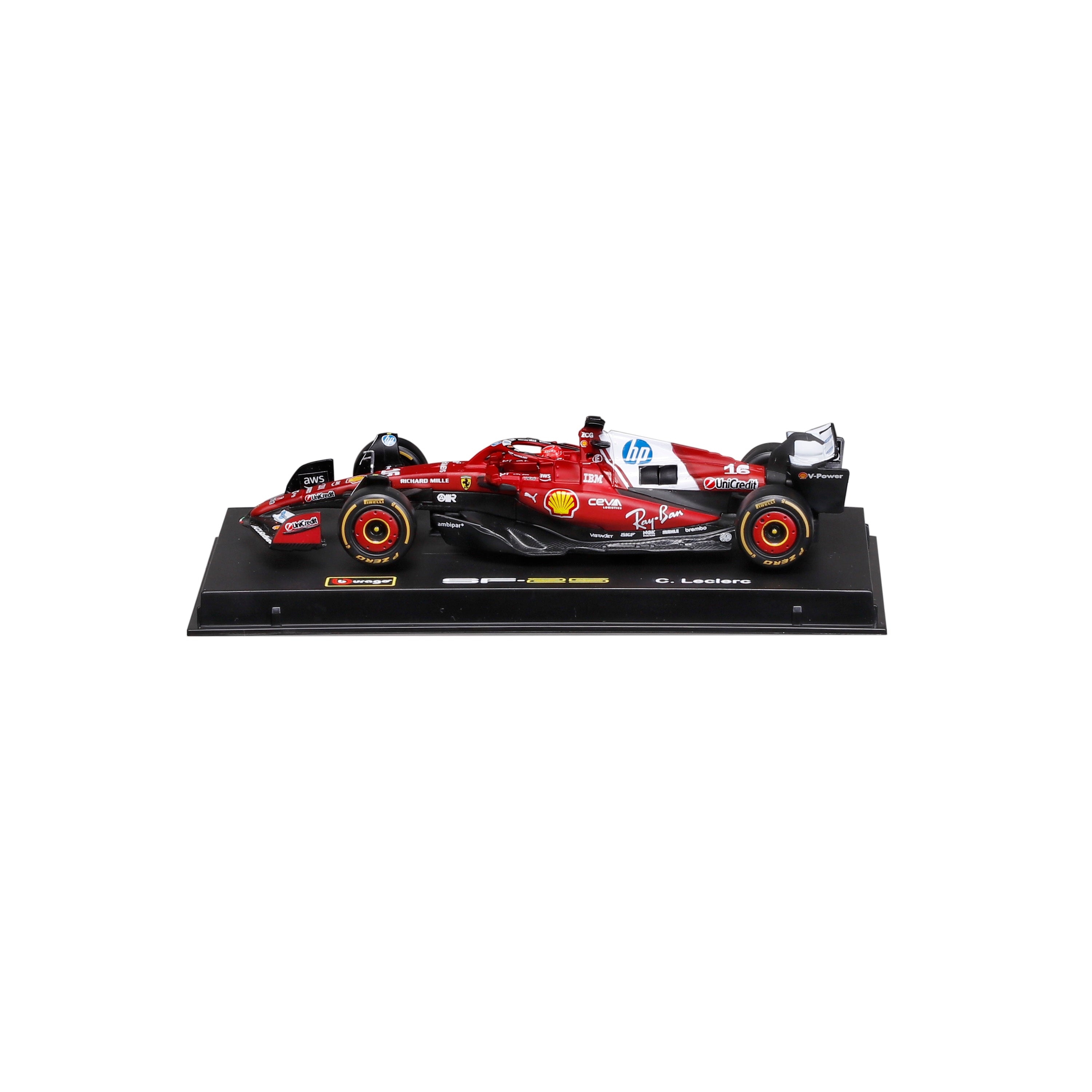 bburago-ferrari-sf-25-16-charles-leclerc-f1-2025-modellino-1-43-con-teca image 4