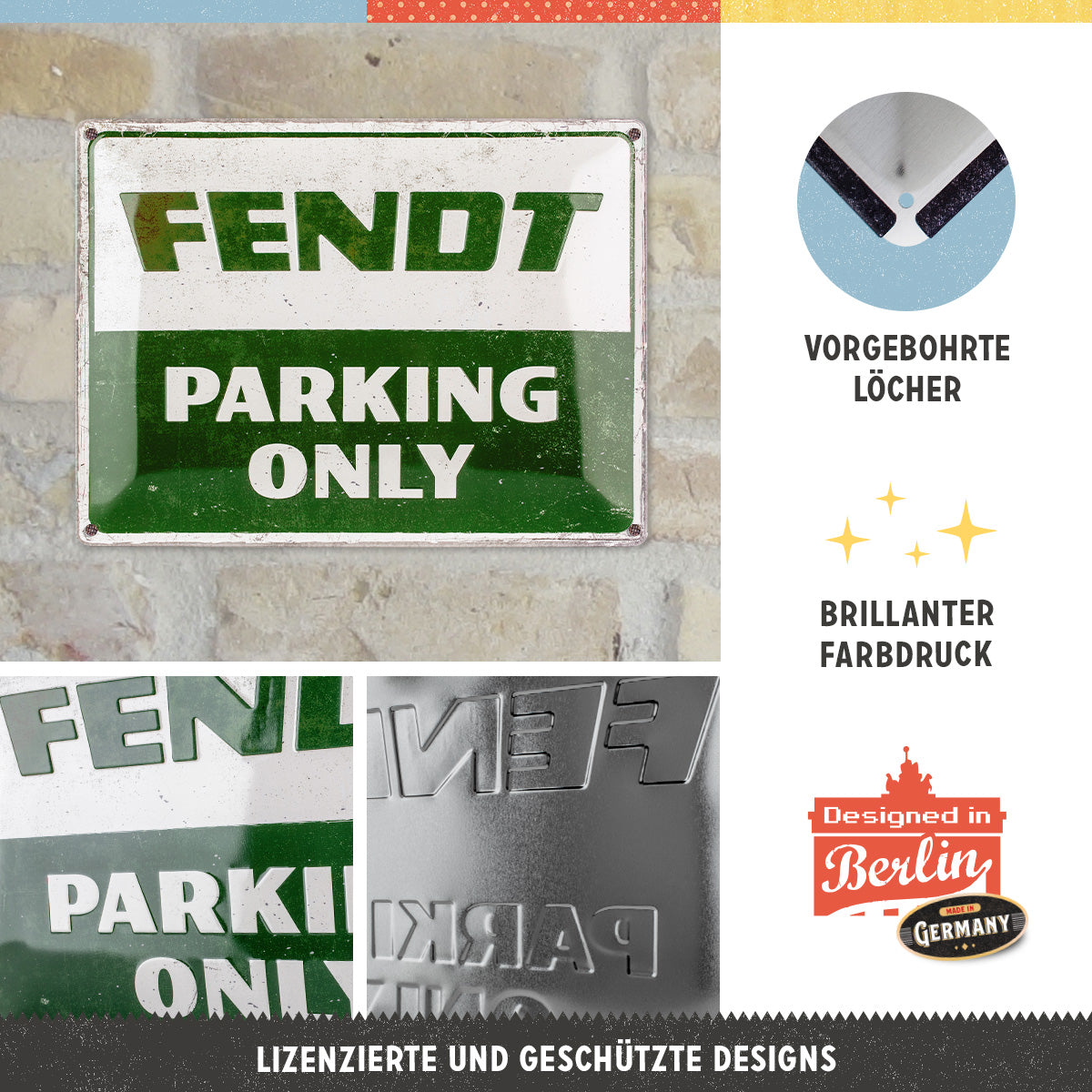nostalgic-art-fendt-parking-only-targa-metallo-30x40-cm-licenza-ufficiale image 4