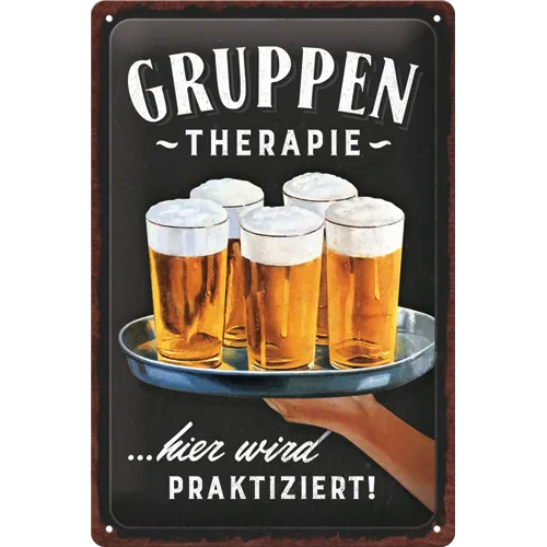 nostalgic-art-gruppentherapie-bier-targa-in-metallo-20x30-cm-2 image 1