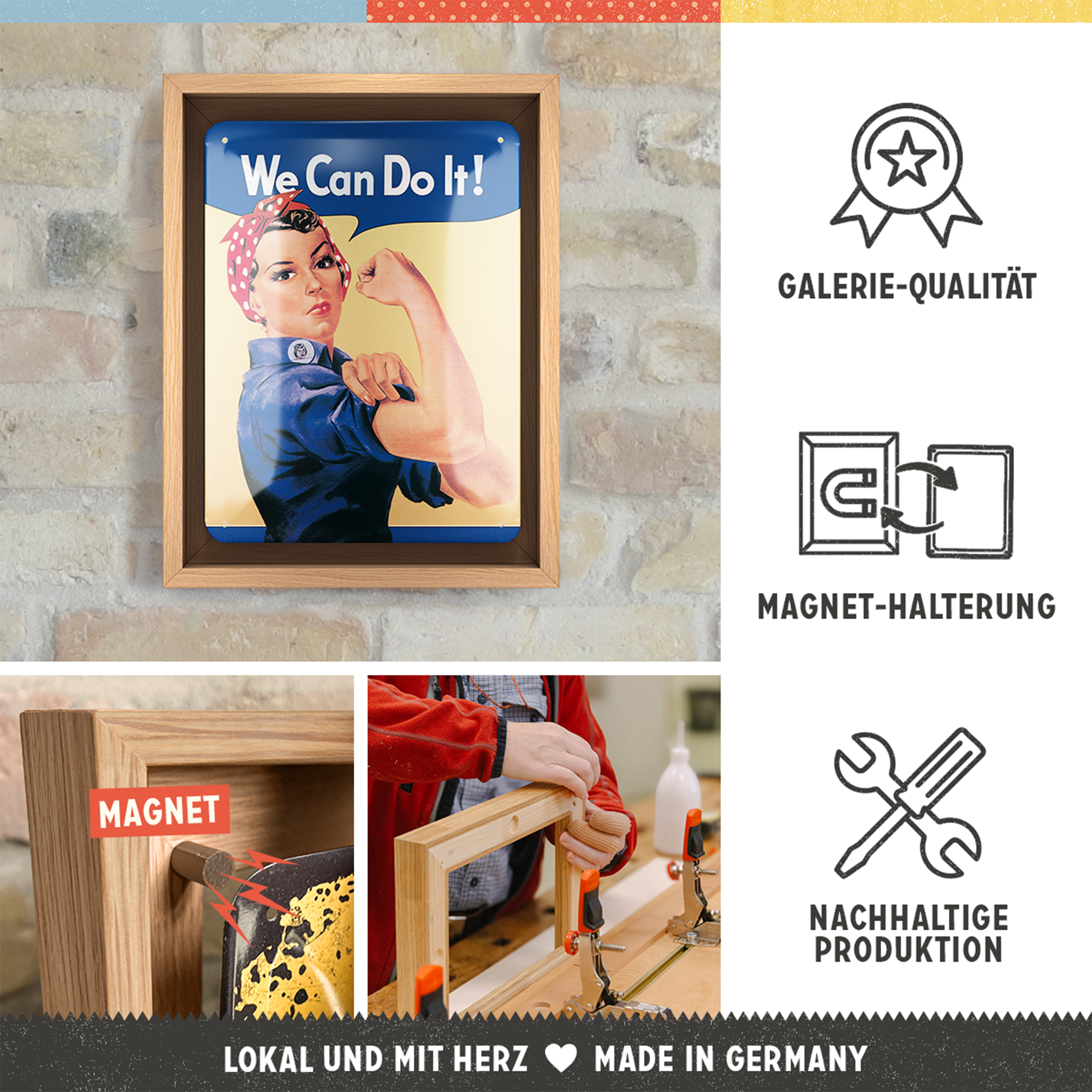 nostalgic-art-we-can-do-it-n-frame-s-edition-cornice-legno-18-5x24-cm image 3