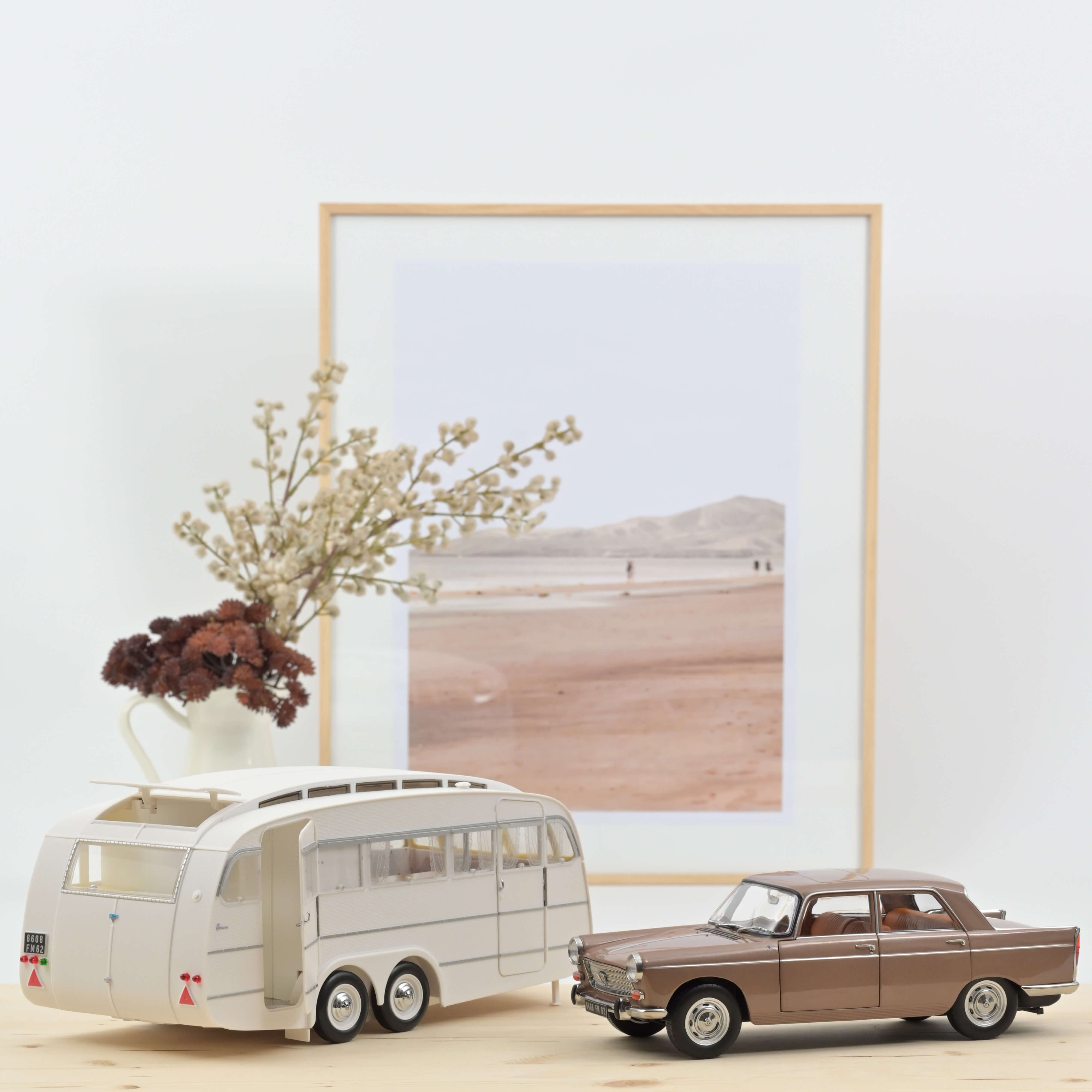norev-peugeot-404-1965-marrone-metallizzato-con-caravane-h-non-set-modellini-1-1 image 3