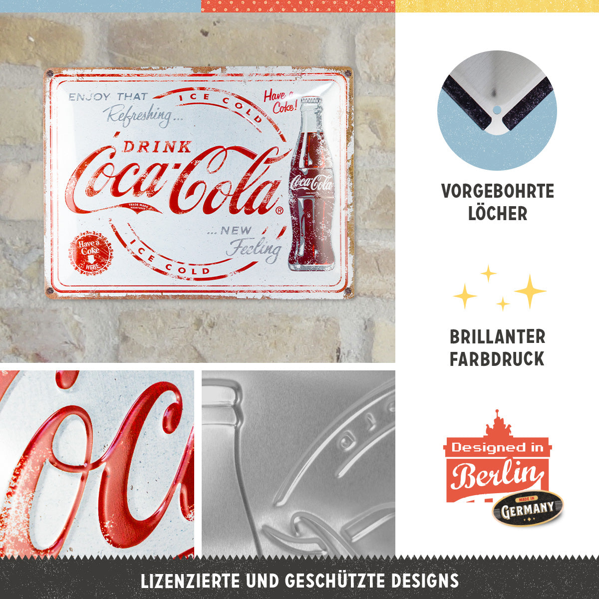 nostalgic-art-coca-cola-refreshing-new-feeling-targa-in-metallo-30x40-cm-2 image 4