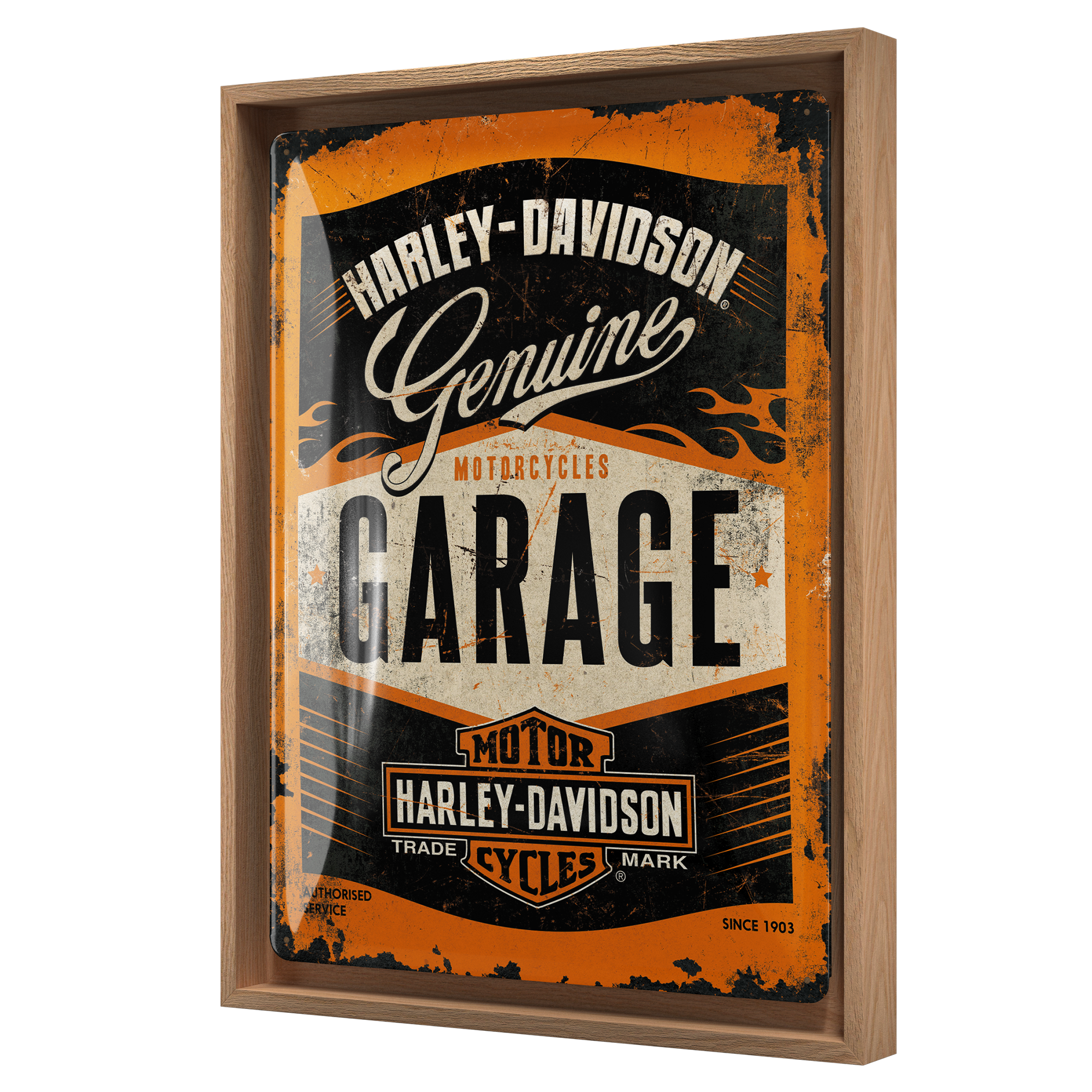nostalgic-art-harley-davidson-garage-cornice-n-frame-l-edition-33-5x44-cm image 1
