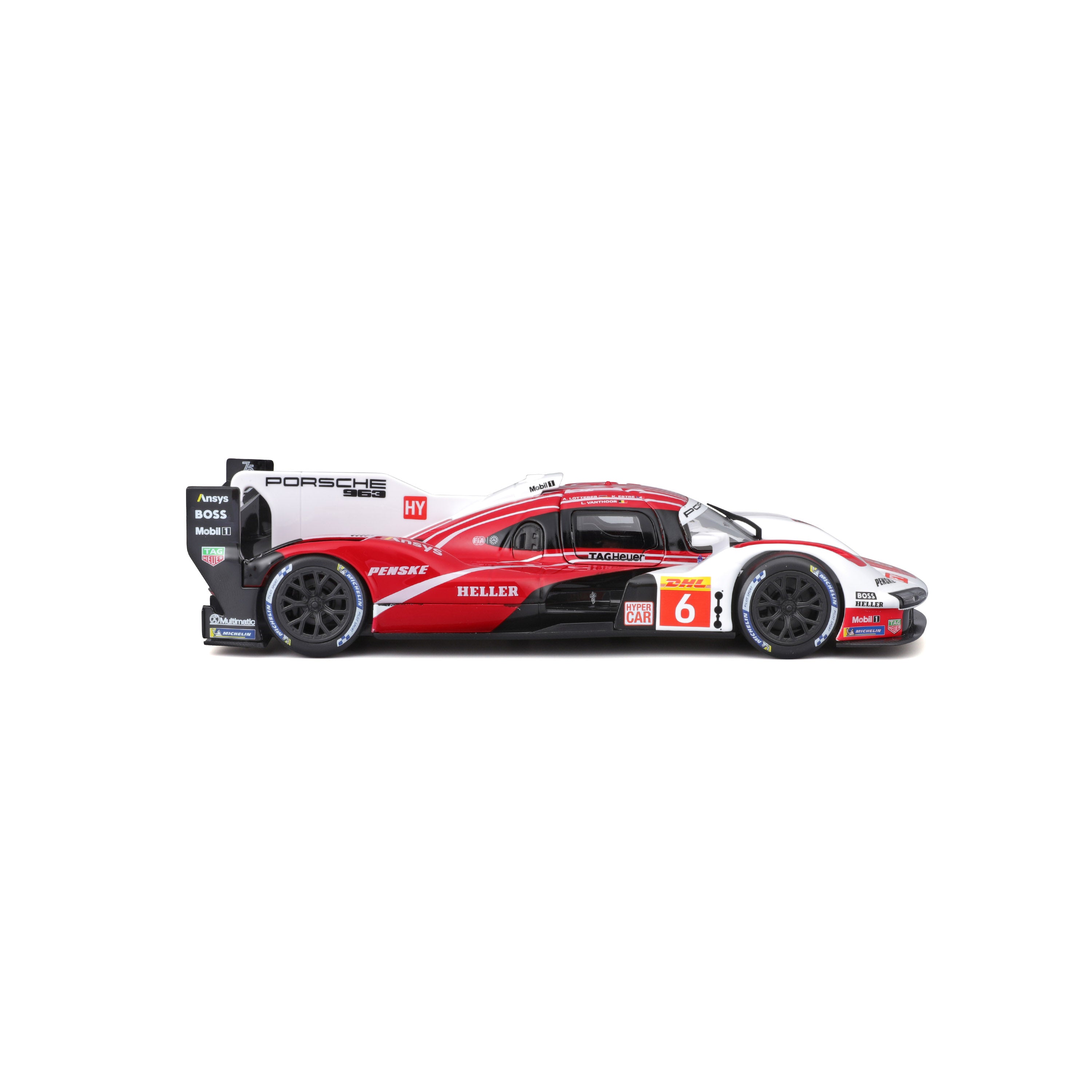 bburago-porsche-penske-963-6-1-24-modellino-endurance-rosso-e-bianco image 4