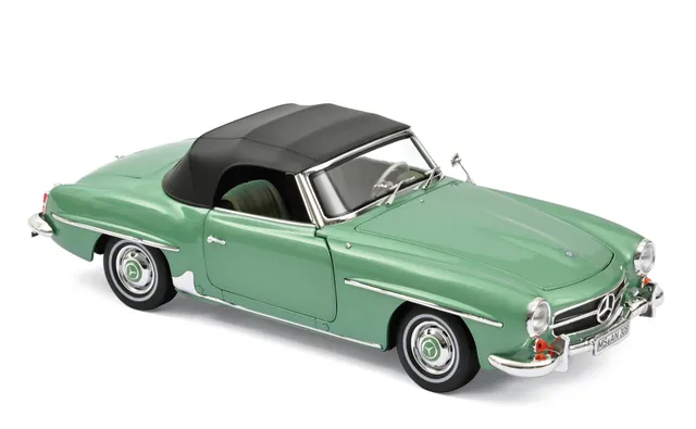norev-mercedes-benz-190-sl-1957-verde-chiaro-metallizzato-1-18-modellino-cabrio image 1