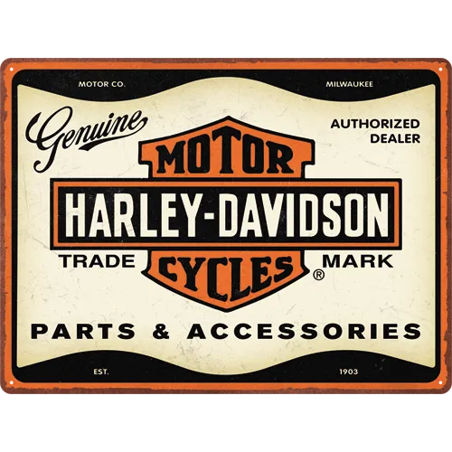 nostalgic-art-harley-davidson-parts-accessories-targa-in-metallo-30x40-cm image 1