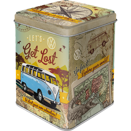 nostalgic-art-vw-bulli-let-s-get-lost-scatola-da-t-in-metallo-100-g image 1