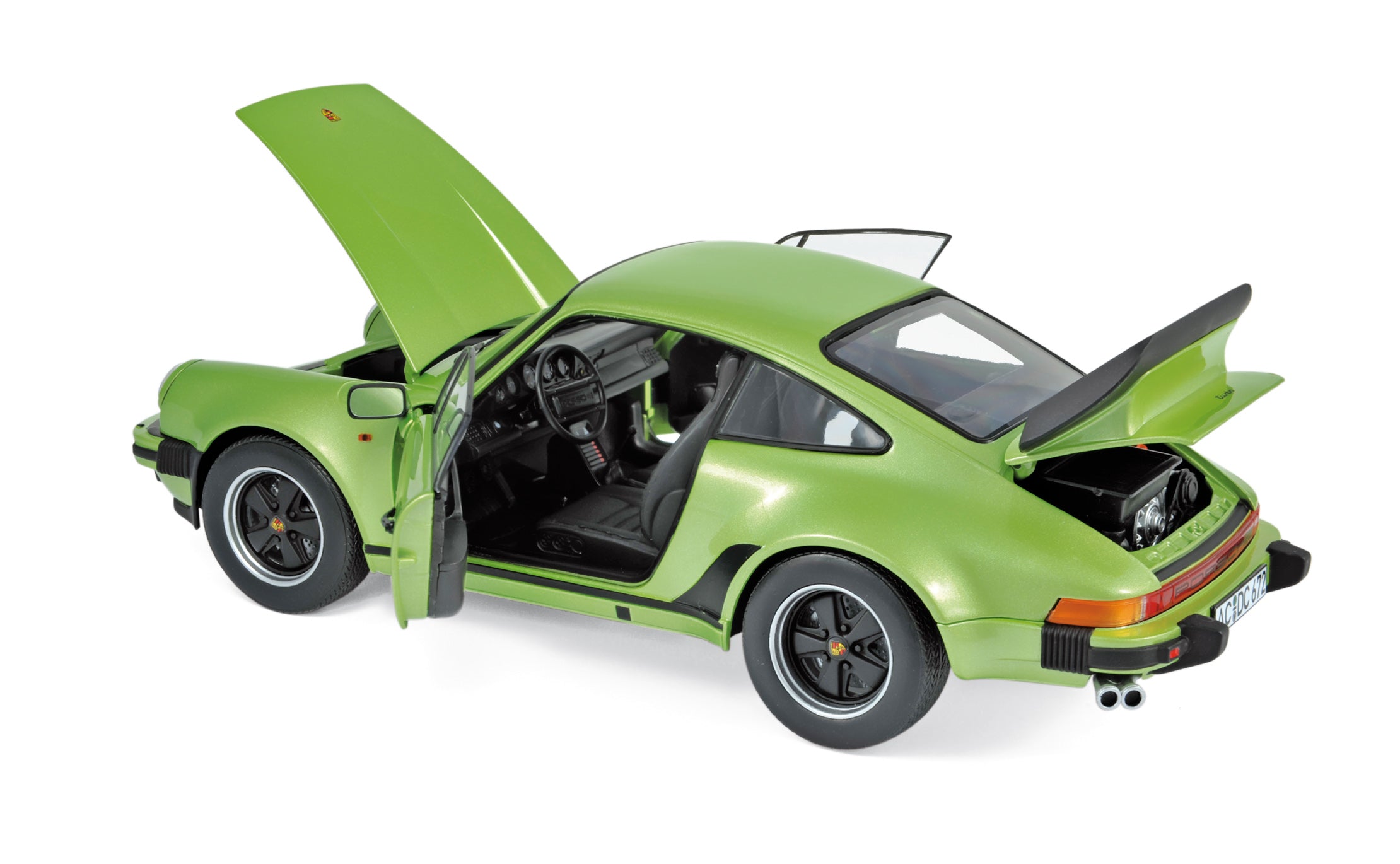 norev-porsche-911-turbo-1978-modellino-auto-1-18-verde-argento-metallizzato image 2