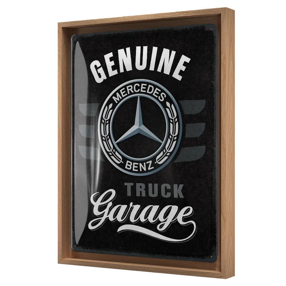 nostalgic-art-daimler-truck-garage-n-frame-l-edition-cornice-in-legno-con-insegn image 1