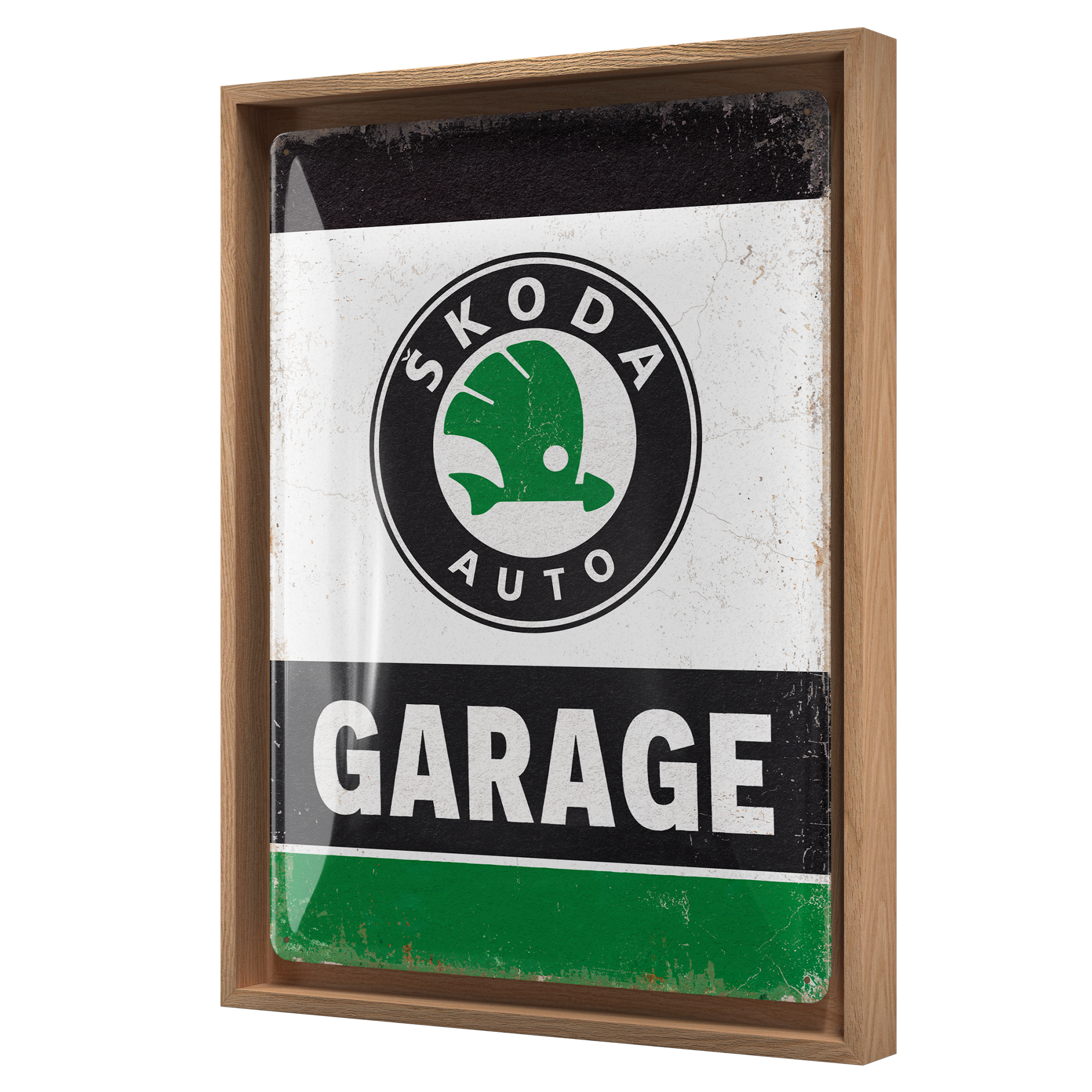 nostalgic-art-skoda-garage-green-n-frame-l-edition-insegna-metallo-con-cornice-l image 1
