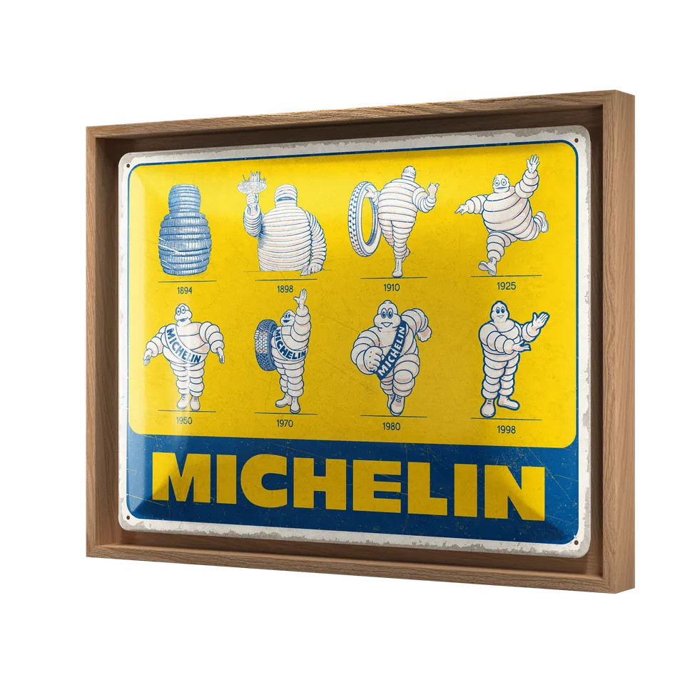 nostalgic-art-michelin-logo-evolution-cornice-n-frame-l-33-5x44-cm image 1