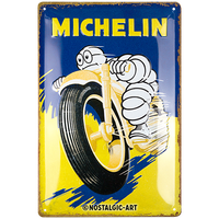 nostalgic-art-michelin-motorcycle-bibendum-targa-in-metallo-20x30-cm image 2