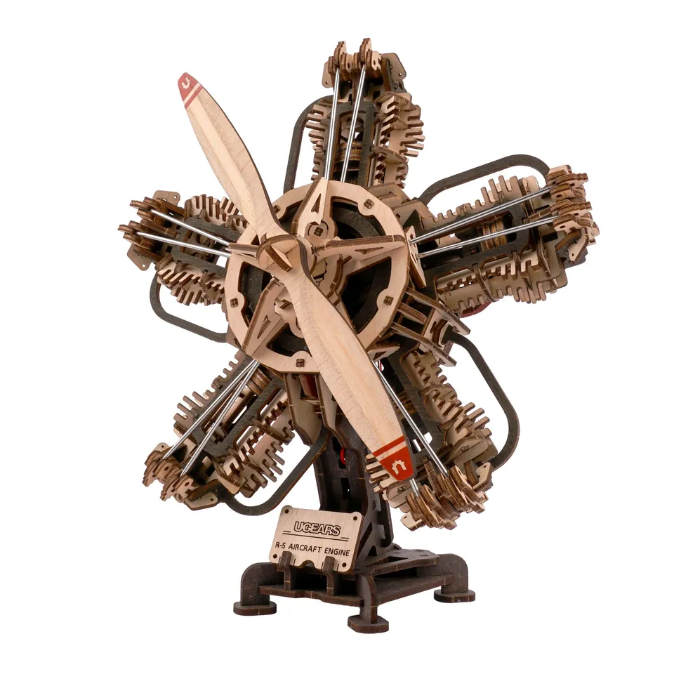 ugears-r-5-aircraft-engine-motore-aeromobile-radiale-in-legno image 1