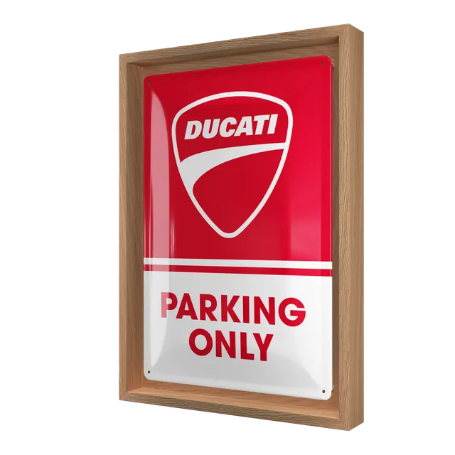 nostalgic-art-ducati-parking-only-cornice-n-frame-m-edition-24x33-5-cm image 1