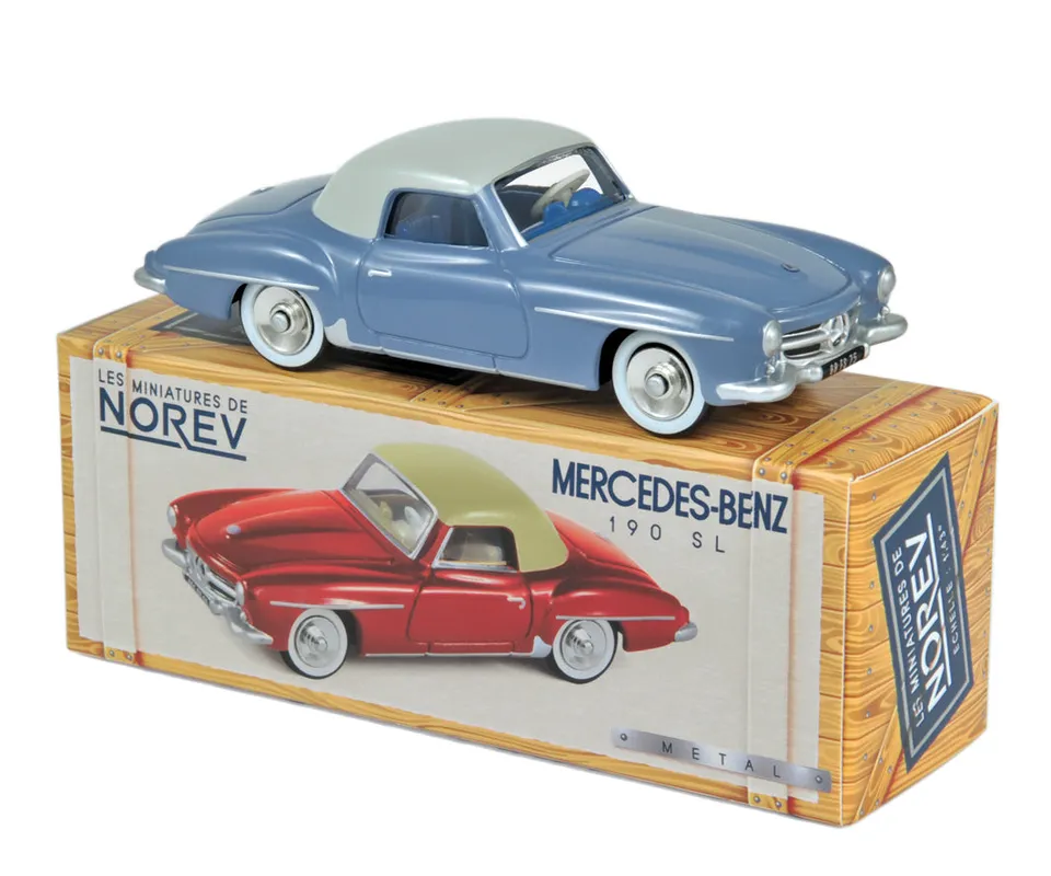 norev-mercedes-benz-190-sl-1956-grey-blue-grey-clair-modellino-auto-1-43 image 1