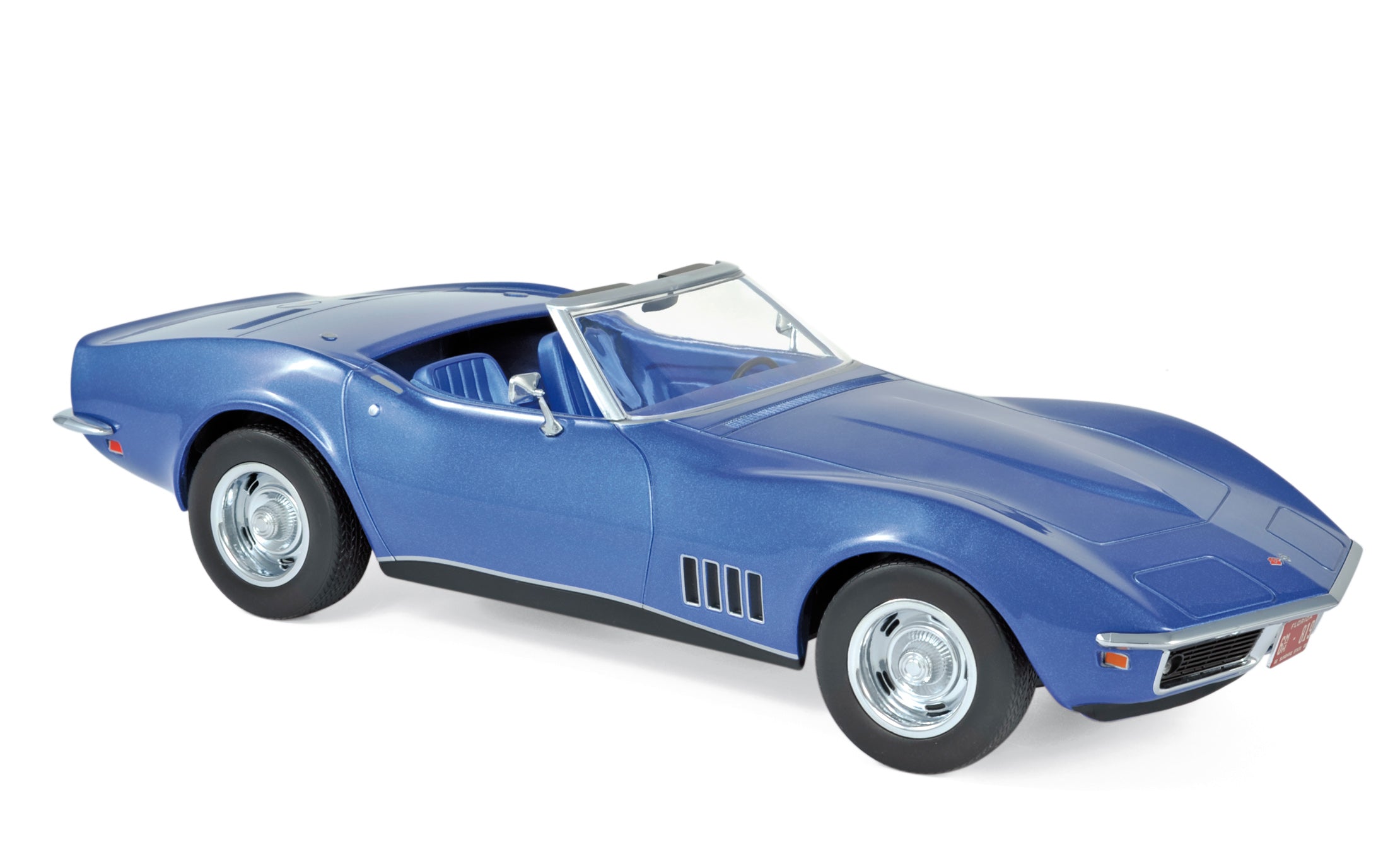 norev-chevrolet-corvette-cabriolet-1969-modellino-auto-1-18-blu-metallizzato image 1
