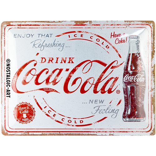 nostalgic-art-coca-cola-refreshing-new-feeling-targa-in-metallo-30x40-cm-2 image 2