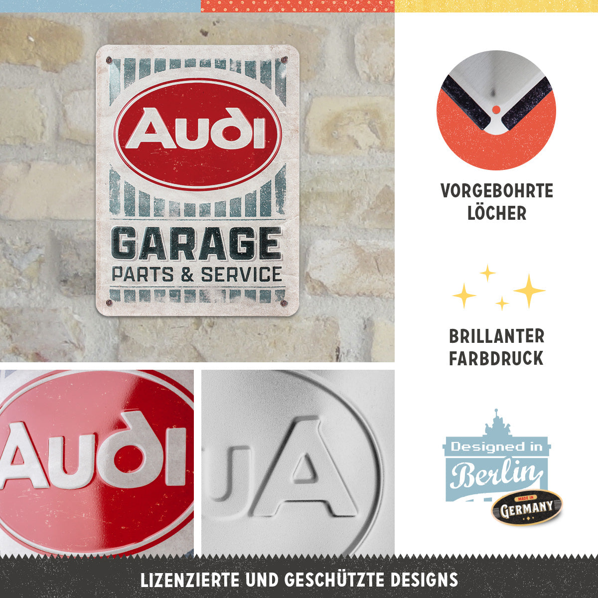 nostalgic-art-audi-garage-targa-in-metallo-15x20-cm-in-lamiera-d-acciaio image 2