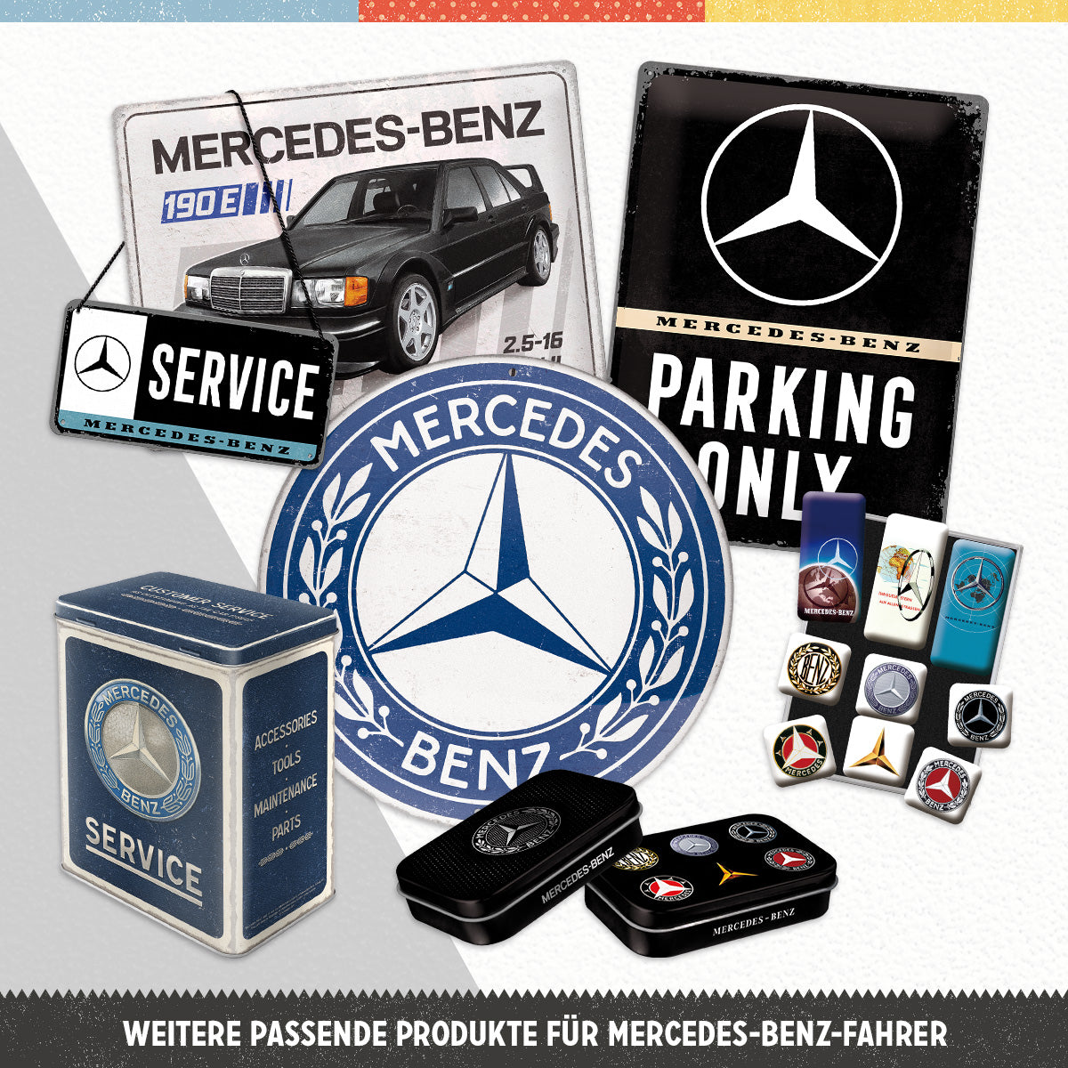 nostalgic-art-mercedes-benz-service-insegna-in-metallo-da-appendere-10x20-cm image 8