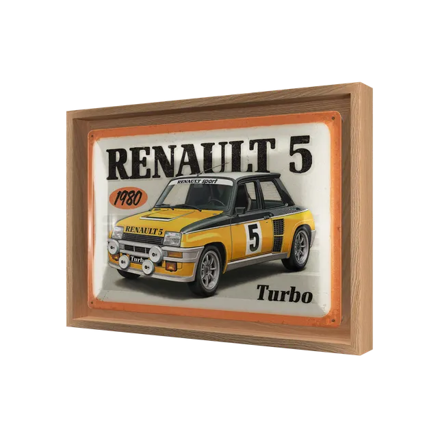 nostalgic-art-renault-r5-turbo-1980-n-frame-m-edition-insegna-metallo-con-cornic image 1