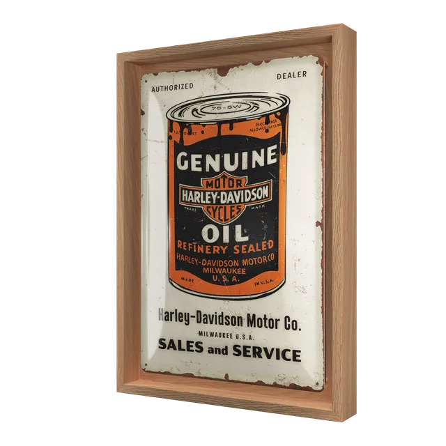 nostalgic-art-harley-davidson-genuine-oil-can-n-frame-m-edition-con-cornice-in-l image 1