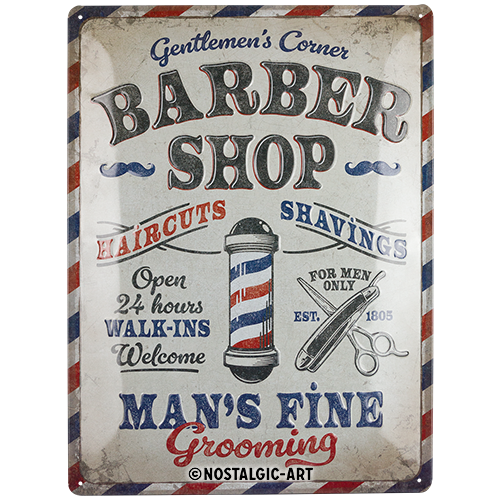 nostalgic-art-barber-shop-targa-in-metallo-30x40-cm image 2