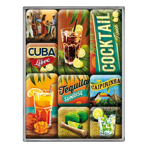 nostalgic-art-cocktail-time-set-magneti-3d-con-box-7x9x2-cm image 1