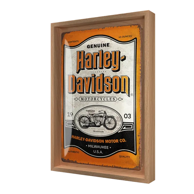 nostalgic-art-harley-davidson-genuine-motorcycles-cornice-n-frame-m-24x33-5-cm image 1