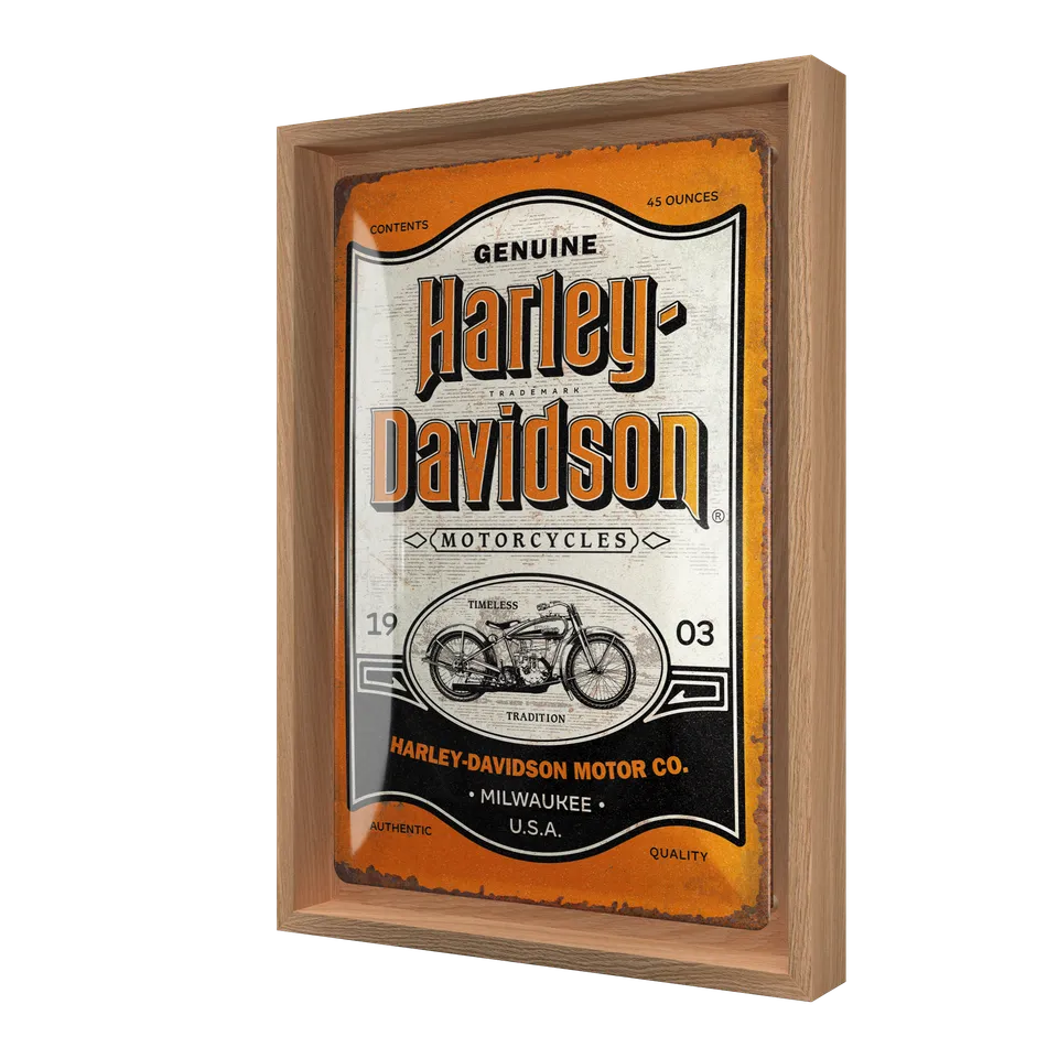 nostalgic-art-harley-davidson-genuine-motorcycles-cornice-n-frame-m-24x33-5-cm image 1