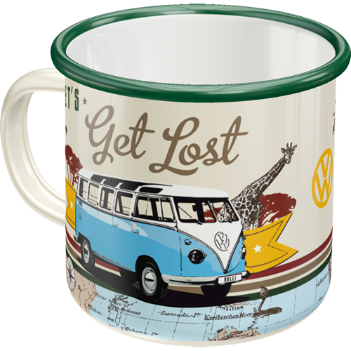 nostalgic-art-vw-bulli-let-s-get-lost-tazza-smaltata-360-ml image 1