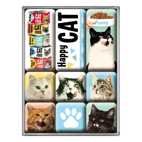 nostalgic-art-happy-cats-set-6-magneti-resina-7x9-cm-con-box image 1