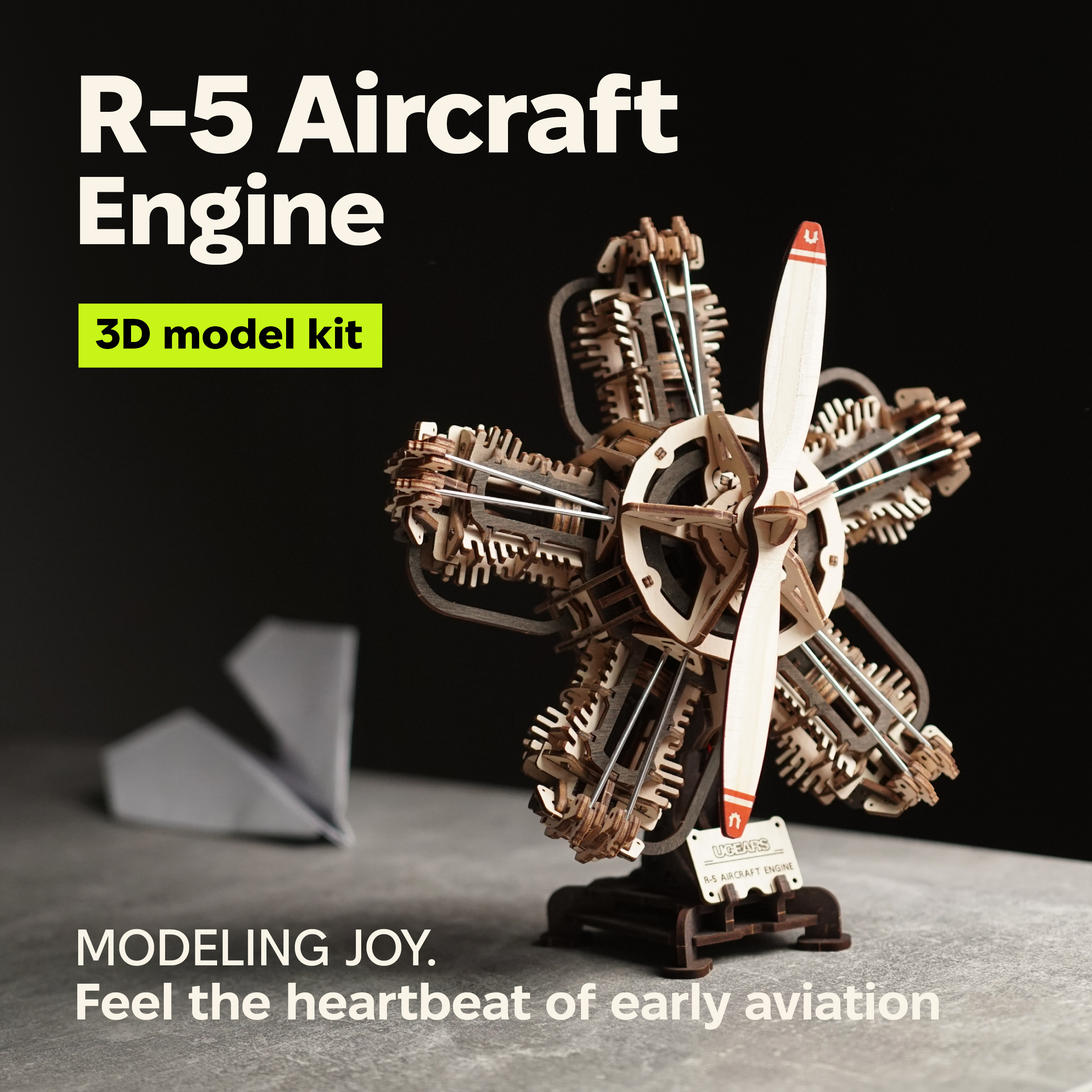 ugears-r-5-aircraft-engine-motore-aeromobile-radiale-in-legno image 8