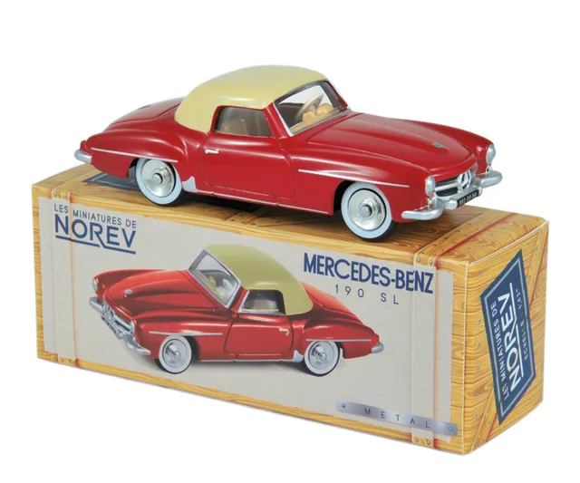 norev-mercedes-benz-190-sl-1956-rossa-e-avorio-modellino-auto-1-43 image 1