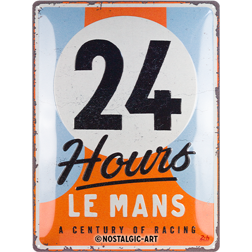 nostalgic-art-24h-le-mans-a-century-of-racing-targa-in-metallo-30x40-cm-2 image 2