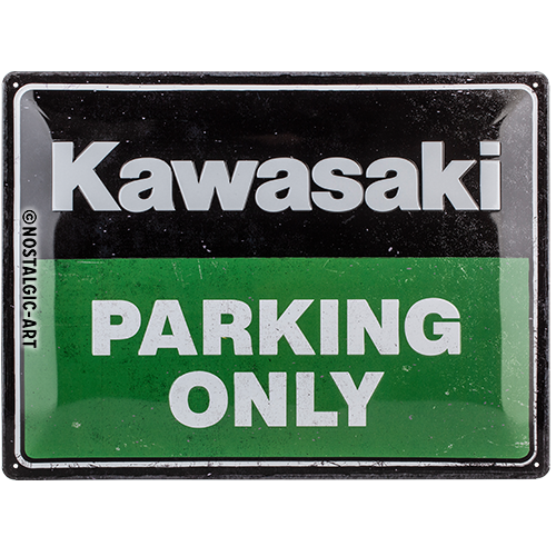 nostalgic-art-kawasaki-parking-only-green-targa-in-metallo-30x40-cm image 2