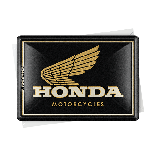 nostalgic-art-honda-mc-motorcycles-gold-biglietto-in-metallo-10x14-cm image 2