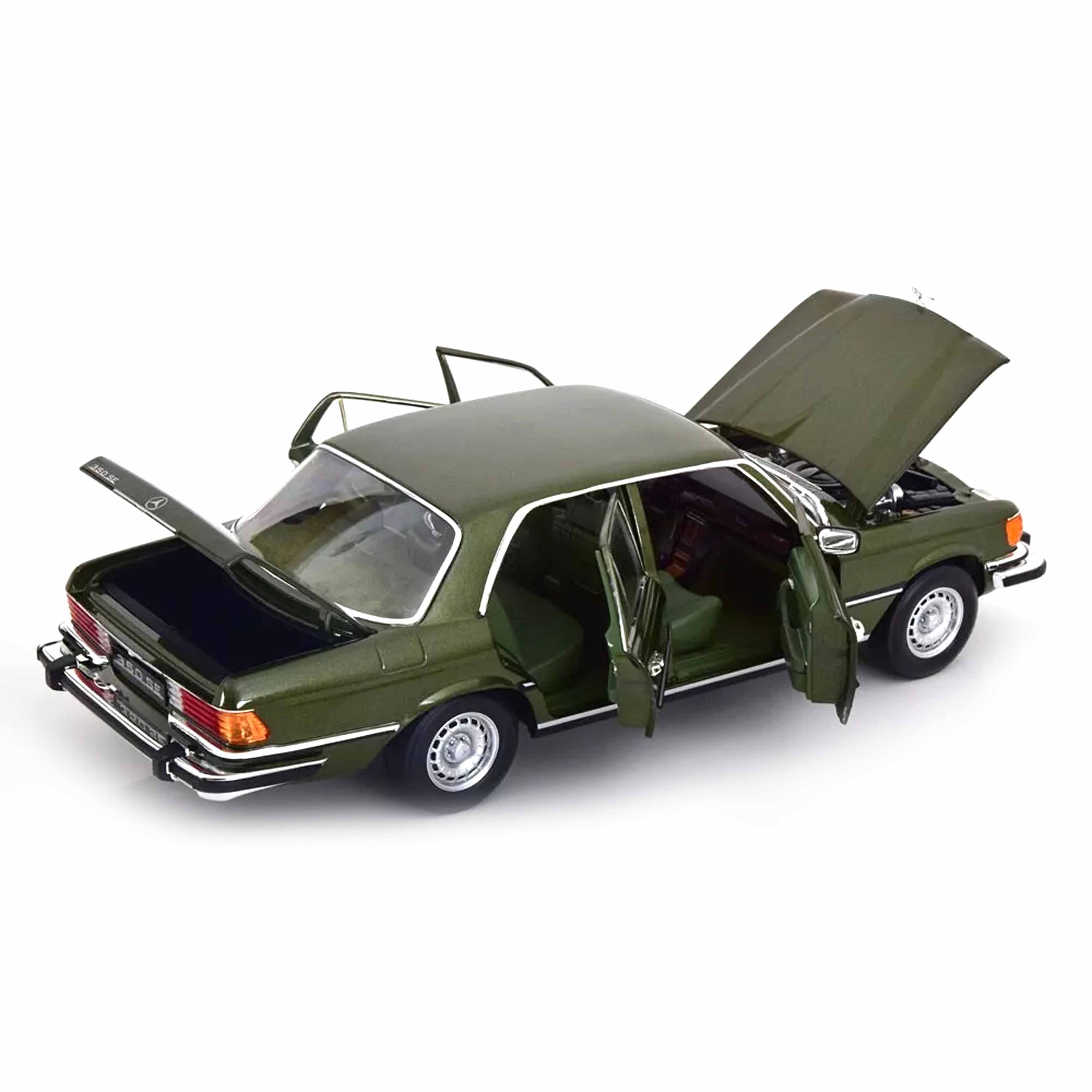 norev-mercedes-benz-350-se-1973-versione-us-verde-metallizzato-modellino-1-18 image 2