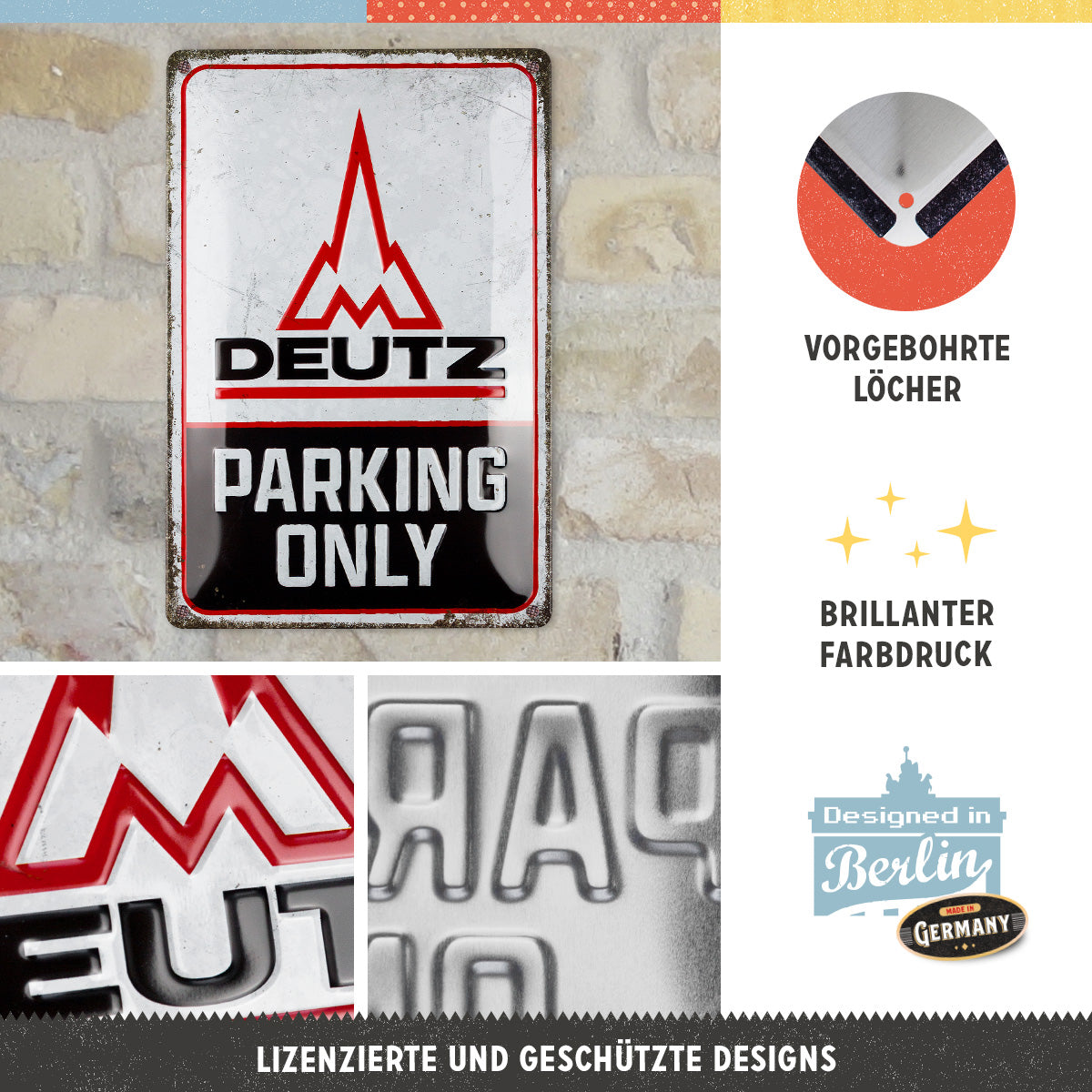 nostalgic-art-deutz-parking-only-targa-in-metallo-20x30-cm-2 image 3