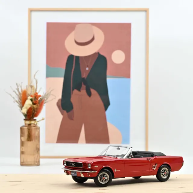 norev-ford-mustang-convertible-1966-signal-flare-red-1-18 image 1