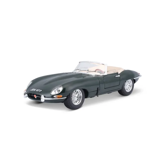 bburago-jaguar-e-type-cabriolet-1-18-verde-modellino-diecast-apribile image 1