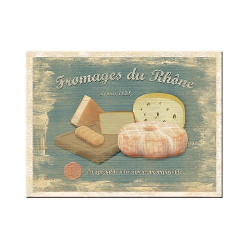 nostalgic-art-fromages-du-rhone-calamita-da-frigo-in-metallo-6x8-cm image 1