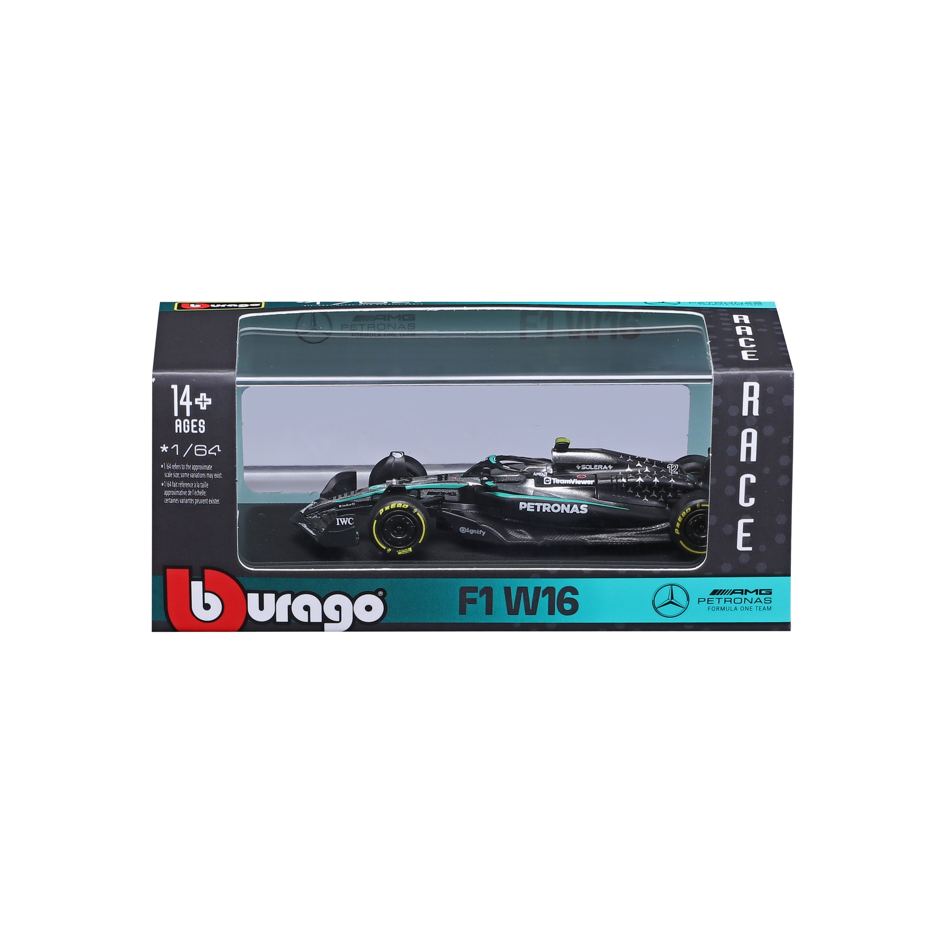 bburago-mercedes-amg-f1-w16-2025-12-antonelli-monoposto-f1-scala-1-64-con-teca image 7