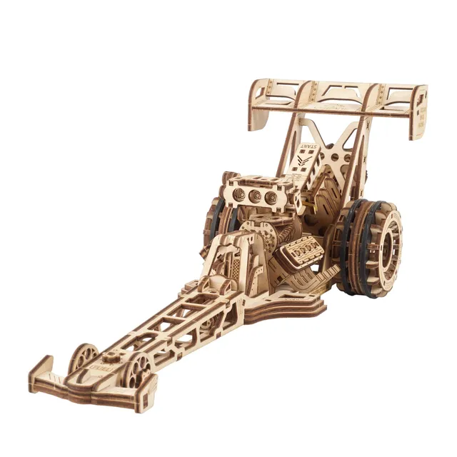 ugears-top-fuel-dragster-modellino-meccanico-in-legno-dragster-da-corsa-a-molla image 1