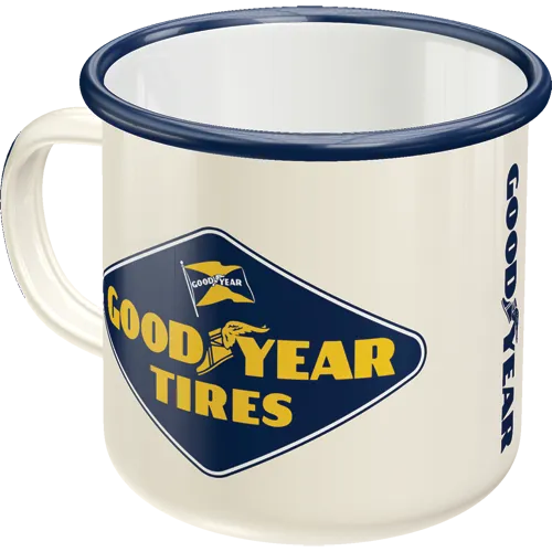nostalgic-art-goodyear-logo-white-tazza-smaltata-in-acciaio-360-ml image 1