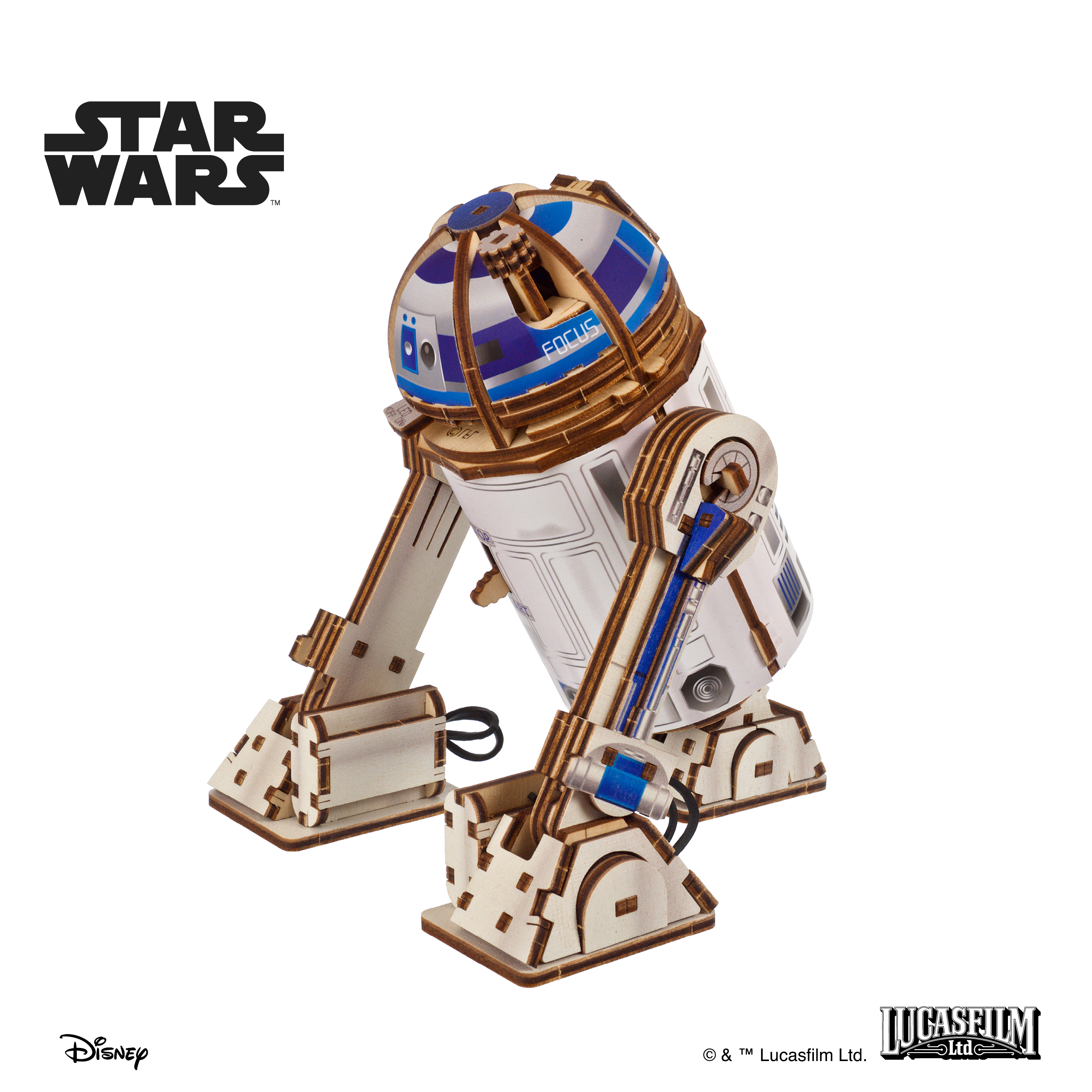 ugears-r2-d2-star-wars-modellino-3d-in-legno-colorato-con-led image 4